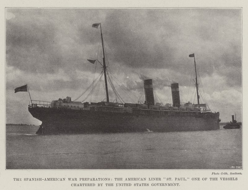 Spanish-American War Preparations, the American Liner St Paul, One of the Vessels chartered by the United States Government by English Photographer