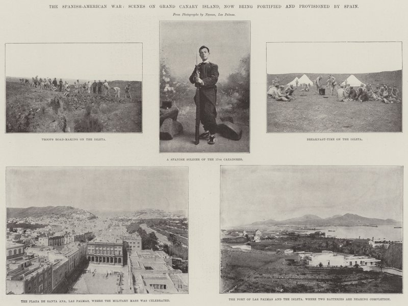 The Spanish-American War, Scenes on Grand Canary Island, Now Being Fortified and Provisioned by Spain by English Photographer