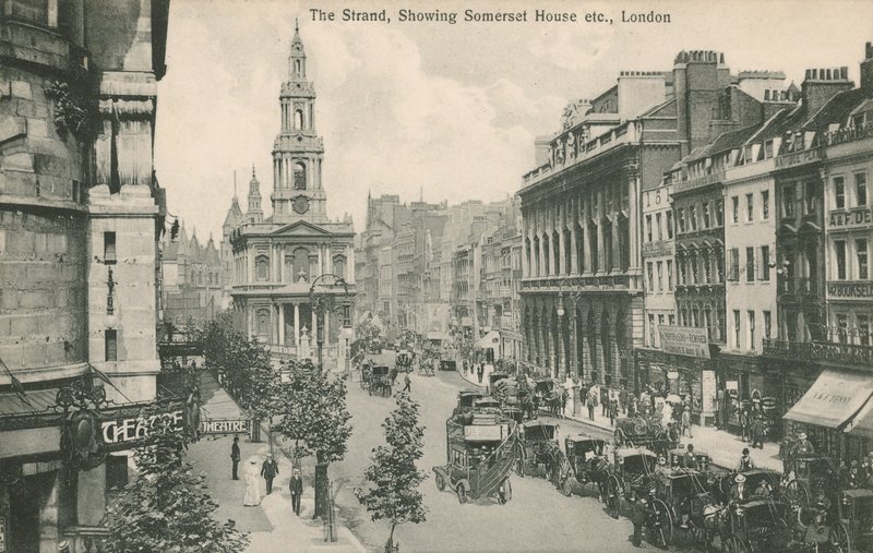 The Strand, showing Somerset House and St Clement Danes, London by English Photographer
