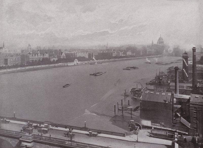 The Thames and Eastern Section of the Victoria Embankment by English Photographer