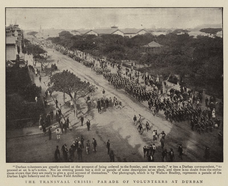 The Transvaal Crisis, Parade of Volunteers at Durban by English Photographer