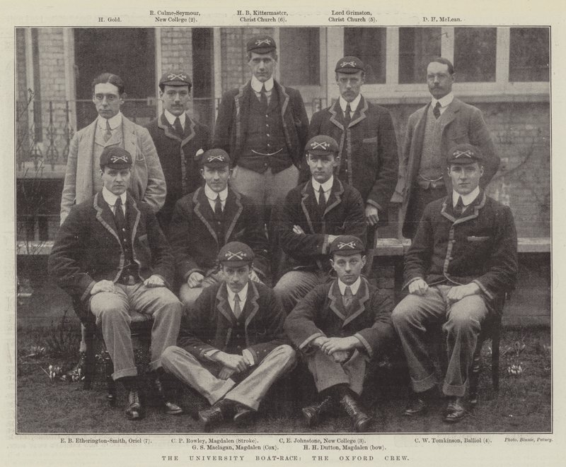 The University Boat-Race, the Oxford Crew by English Photographer