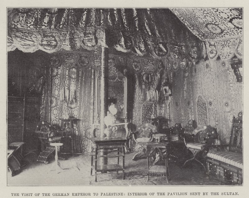 The Visit of the German Emperor to Palestine, Interior of the Pavilion sent by the Sultan by English Photographer