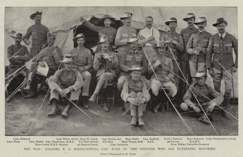 The War, Colonel R S Baden-Powell and some of the Officers who are defending Mafeking by English Photographer