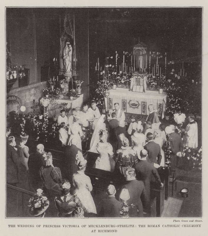 The Wedding of Princess Victoria of Mecklenburg-Strelitz, the Roman Catholic Ceremony at Richmond by English Photographer