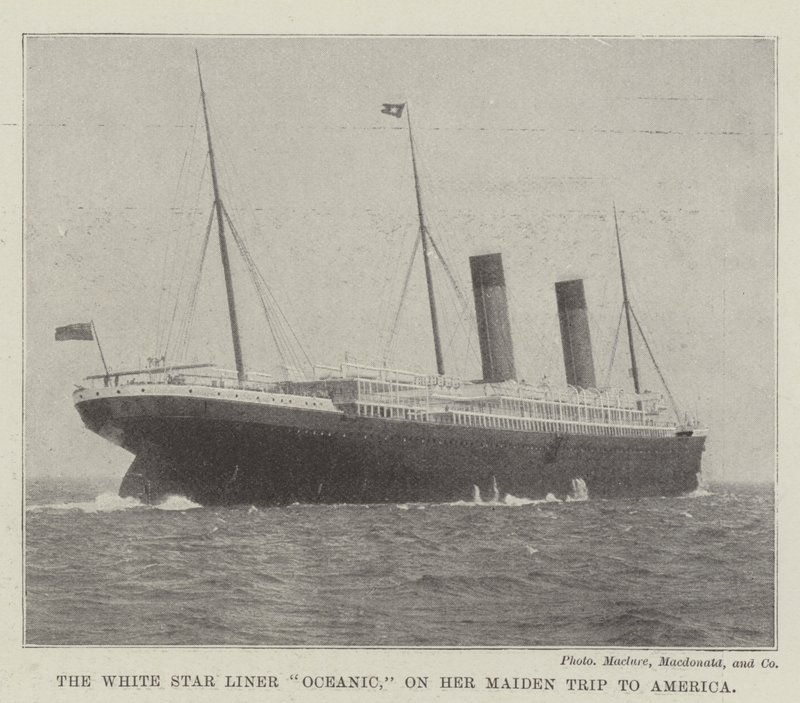 The White Star Liner Oceanic, on her Maiden Trip to America by English Photographer