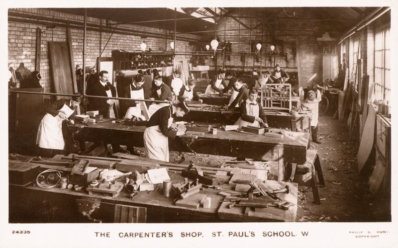 The carpenters shop of St Pauls School by English Photographer