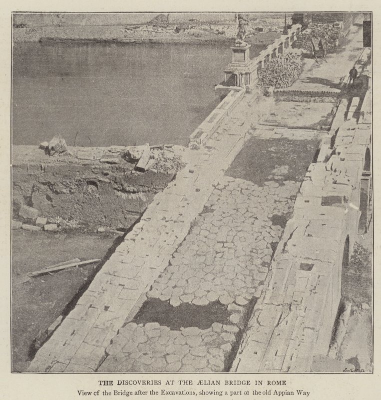 The Discoveries at the Aelian Bridge in Rome by English Photographer