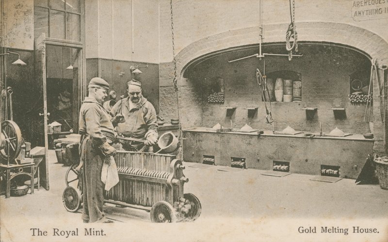 The gold melting house of the Royal Mint, London by English Photographer