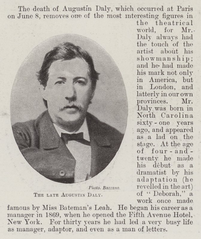 The Late Augustin Daly by English Photographer