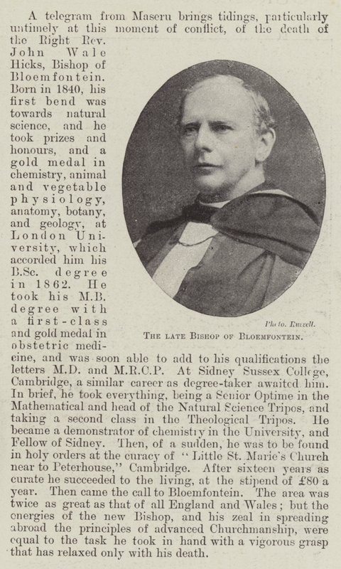 The late Bishop of Bloemfontein by English Photographer