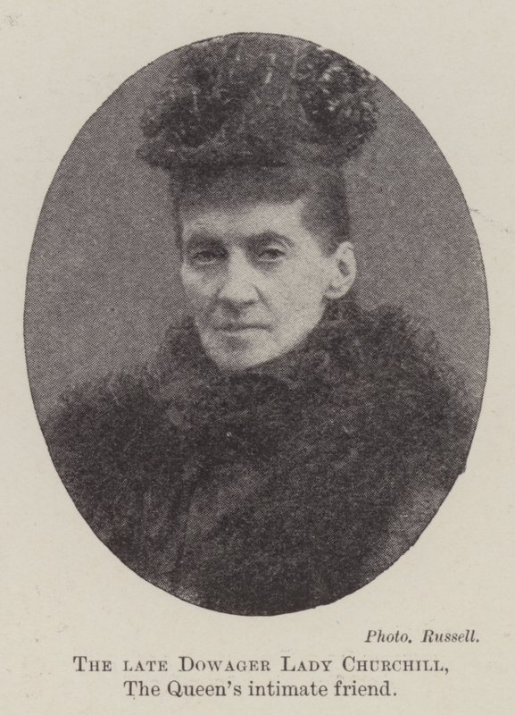 The late Dowager Lady Churchill, the Queen