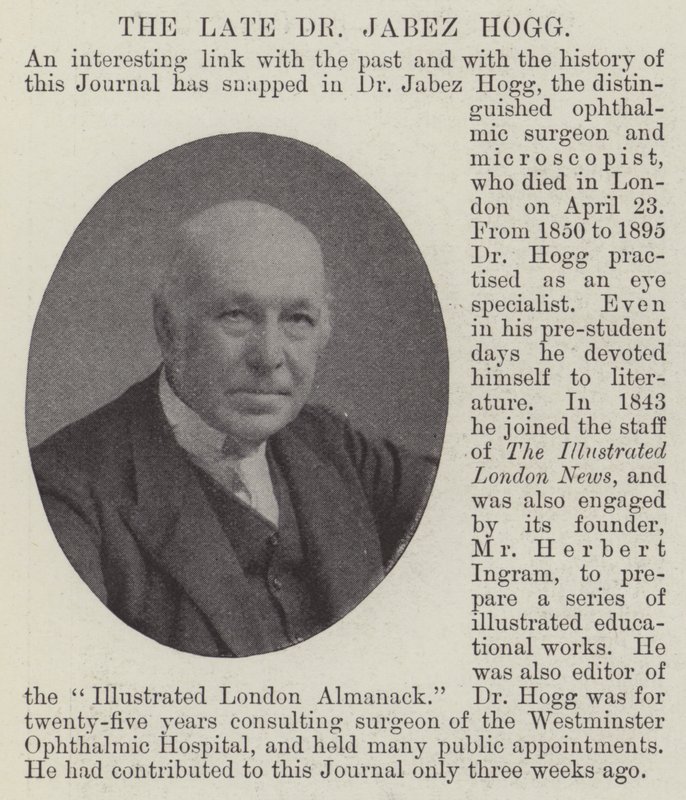 The late Dr Jabez Hogg by English Photographer