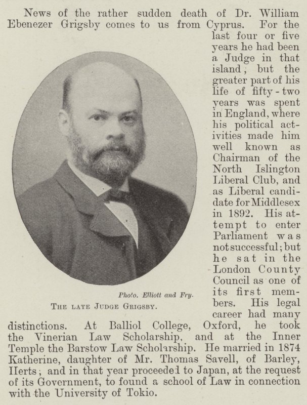 The late Judge Grigsby by English Photographer