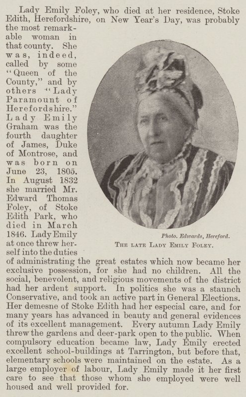 The Late Lady Emily Foley by English Photographer