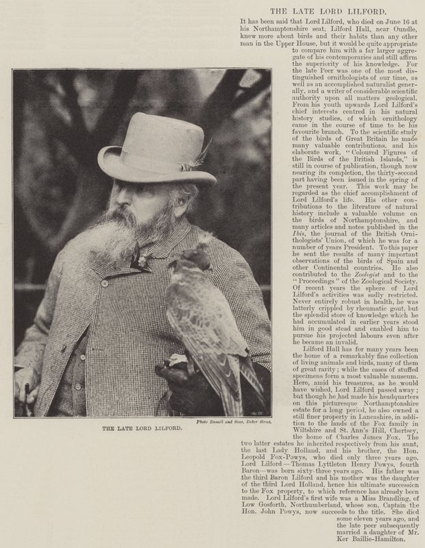 The late Lord Lilford by English Photographer