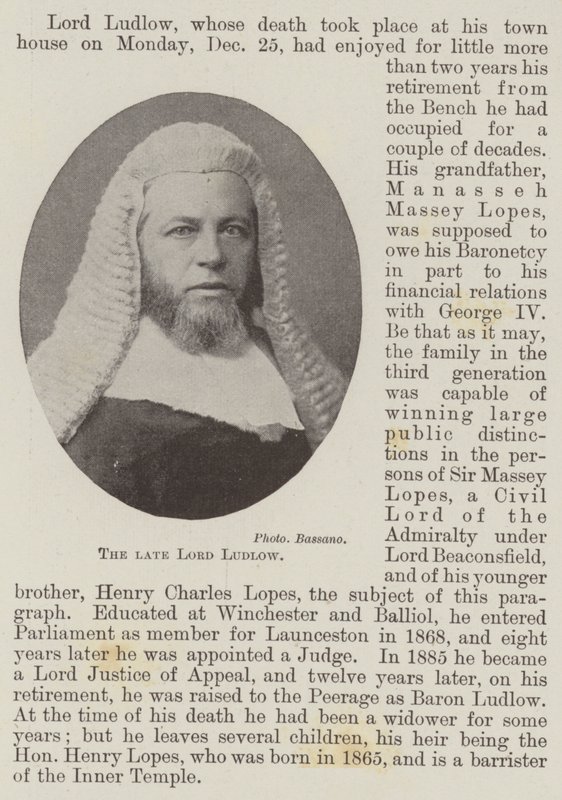 The Late Lord Ludlow by English Photographer