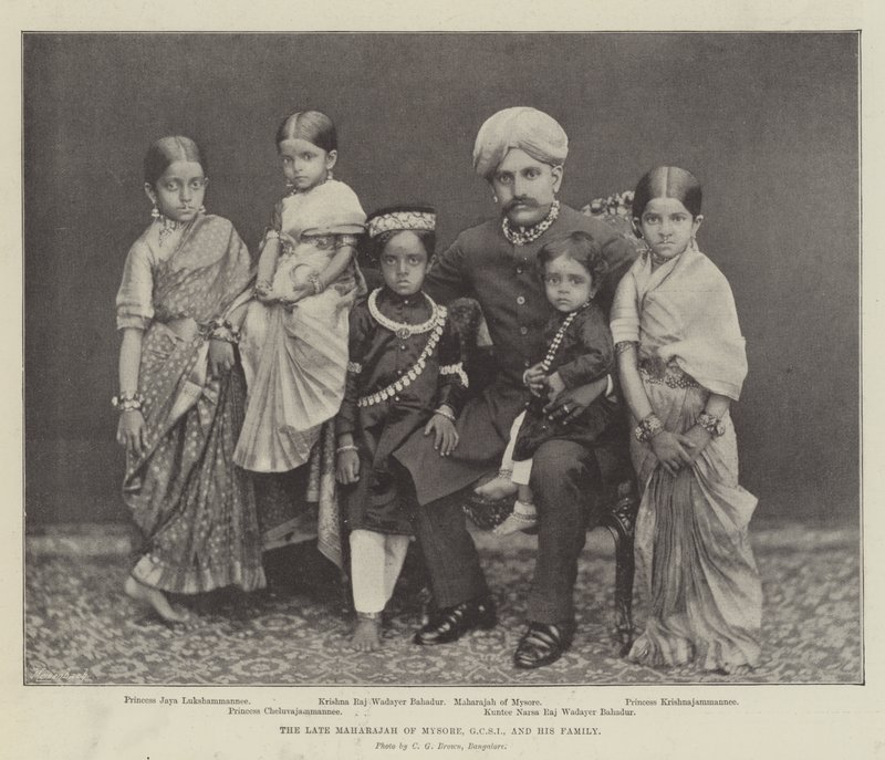 The late Maharajah of Mysore, GCSI, and his Family by English Photographer