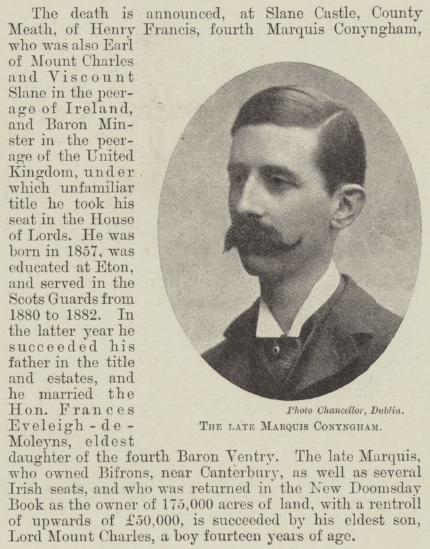 The Late Marquis Conyngham by English Photographer