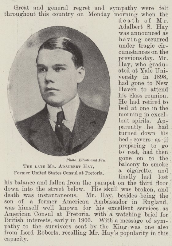 The late Mr Adalbert Hay, Former United States Consul at Pretoria by English Photographer