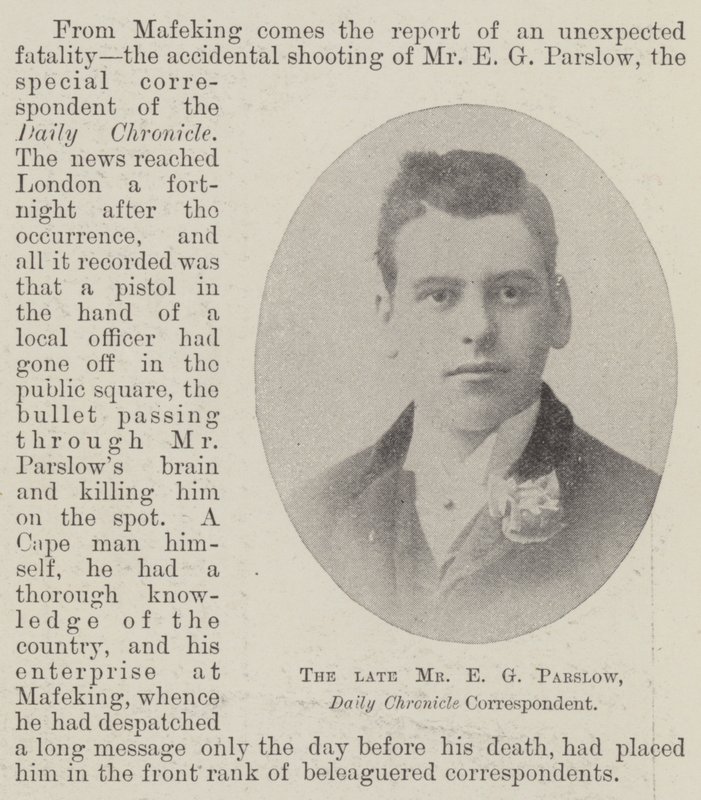 The Late Mr E G Parslow, Daily Chronicle Correspondent by English Photographer