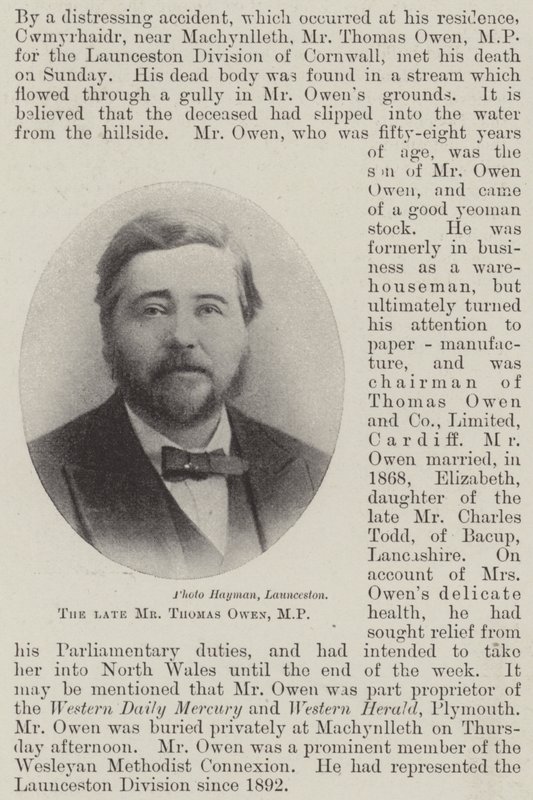 The late Mr Thomas Owen, MP by English Photographer
