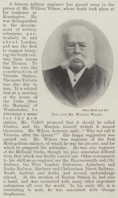 The late Mr William Wilson by English Photographer