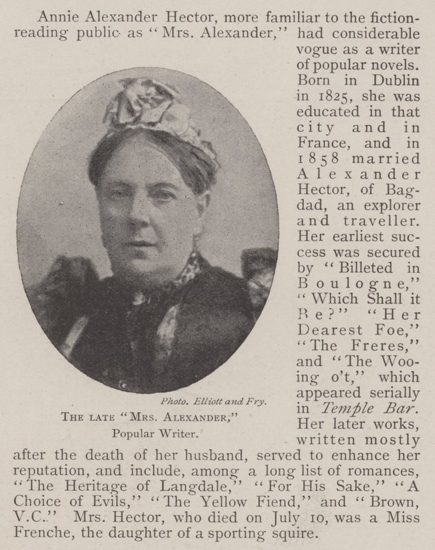 The late Mrs Alexander, Popular Writer by English Photographer