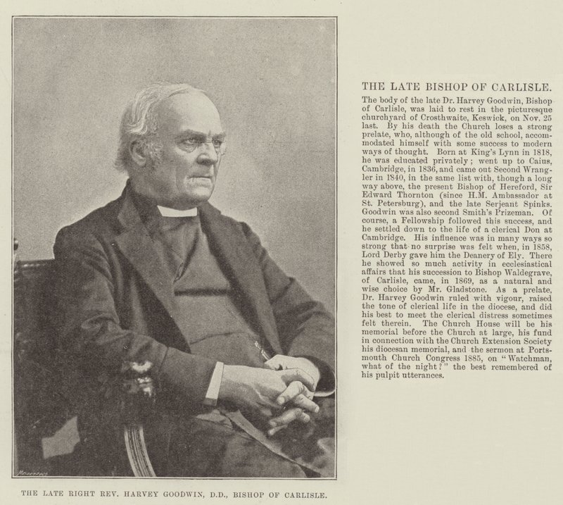 The late Right Reverend Harvey Goodwin, DD, Bishop of Carlisle by English Photographer