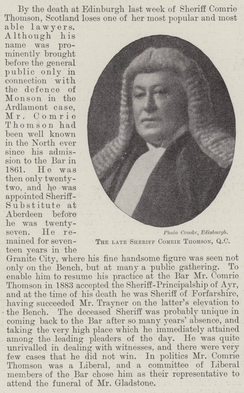 The Late Sheriff Comrie Thomson, QC by English Photographer