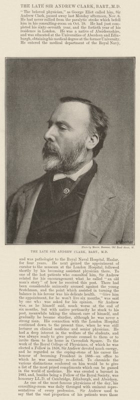 The late Sir Andrew Clark, Baronet, MD by English Photographer