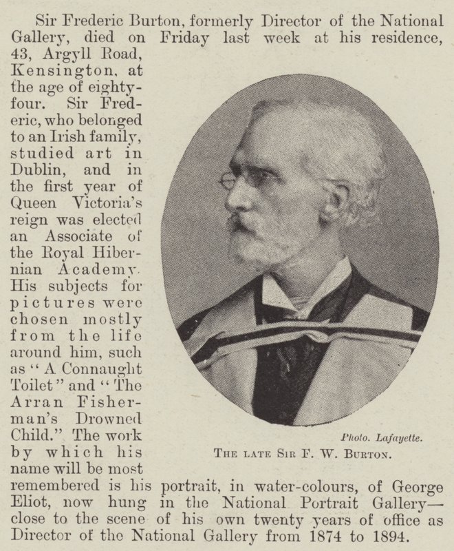 The late Sir F W Burton by English Photographer