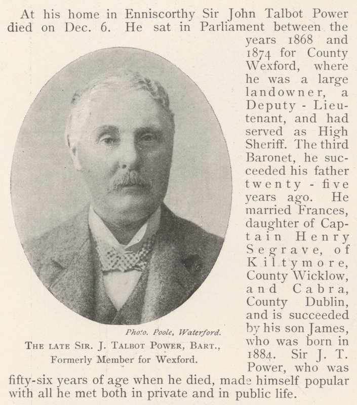 The Late Sir J Talbot Power, Baronet, Formerly Member for Wexford by English Photographer