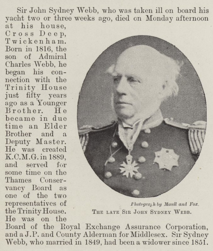 The late Sir John Sydney Webb by English Photographer