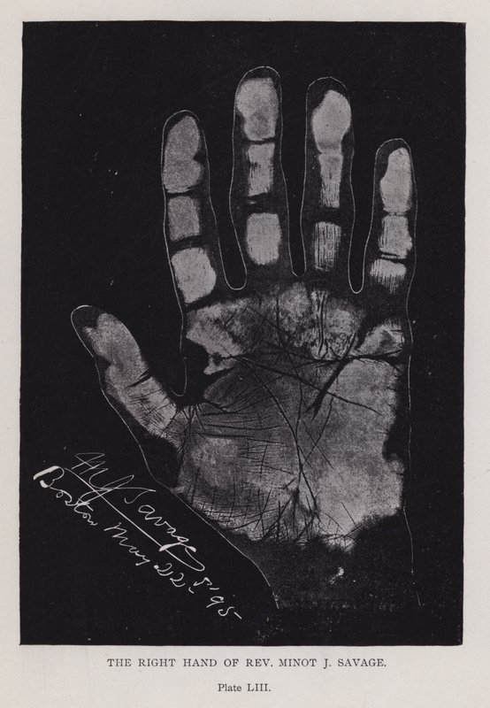 The right hand of Rev Minot J Savage by English Photographer