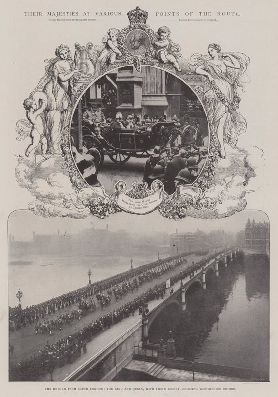 Their Majesties at Various Points of the Route by English Photographer