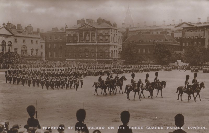 Trooping of the colour on the Horse Guards Parade, London by English Photographer