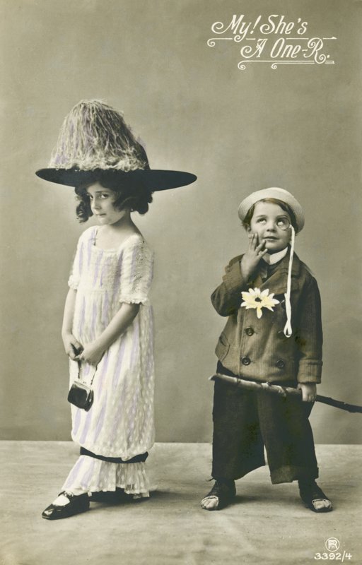 Two children in fancy dress by English Photographer