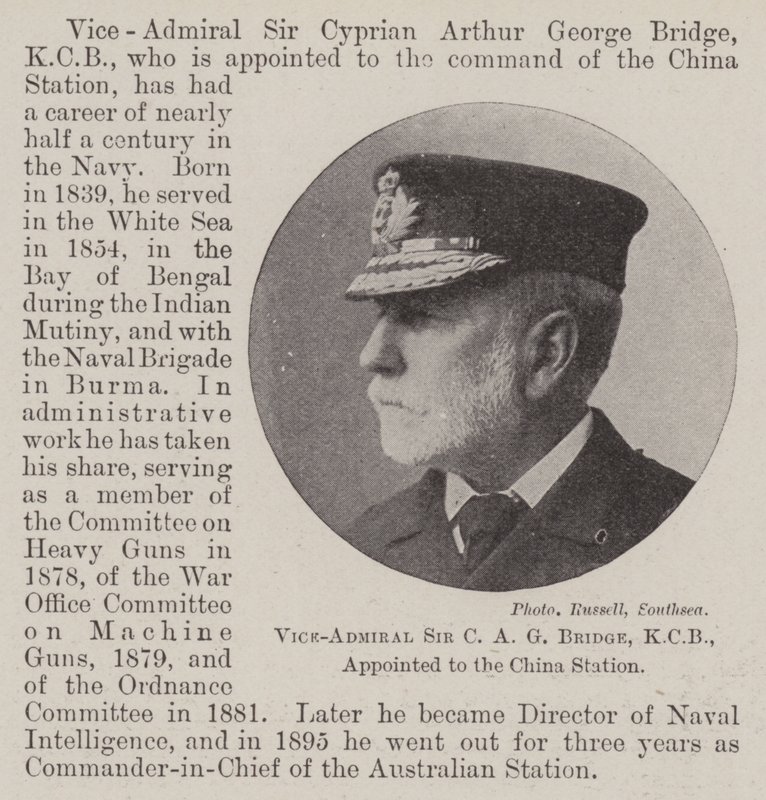 Vice-Admiral Sir C A G Bridge, KCB, Appointed to the China Station by English Photographer