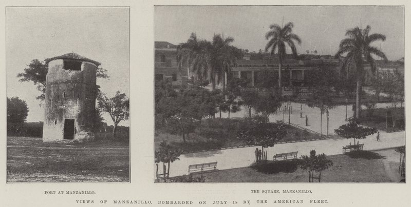 Views of Manzanillo, bombarded on 18 July by the American Fleet by English Photographer