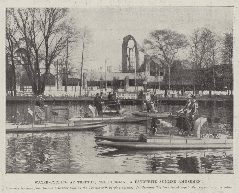 Water-Cycling at Trepton, near Berlin, a Favourite Summer Amusement by English Photographer
