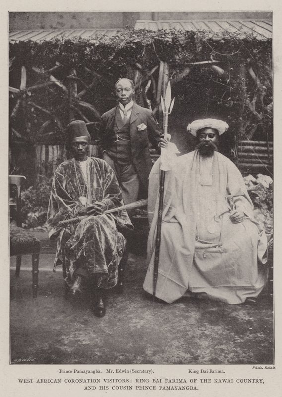 West African Coronation Visitors, King Bai Farima of the Kawai Country, and his Cousin Prince Pamayangba by English Photographer