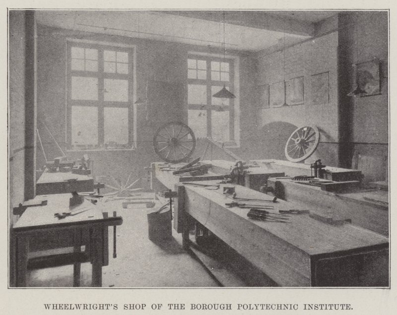 Wheelwrights Shop of the Borough Polytechnic Institute by English Photographer