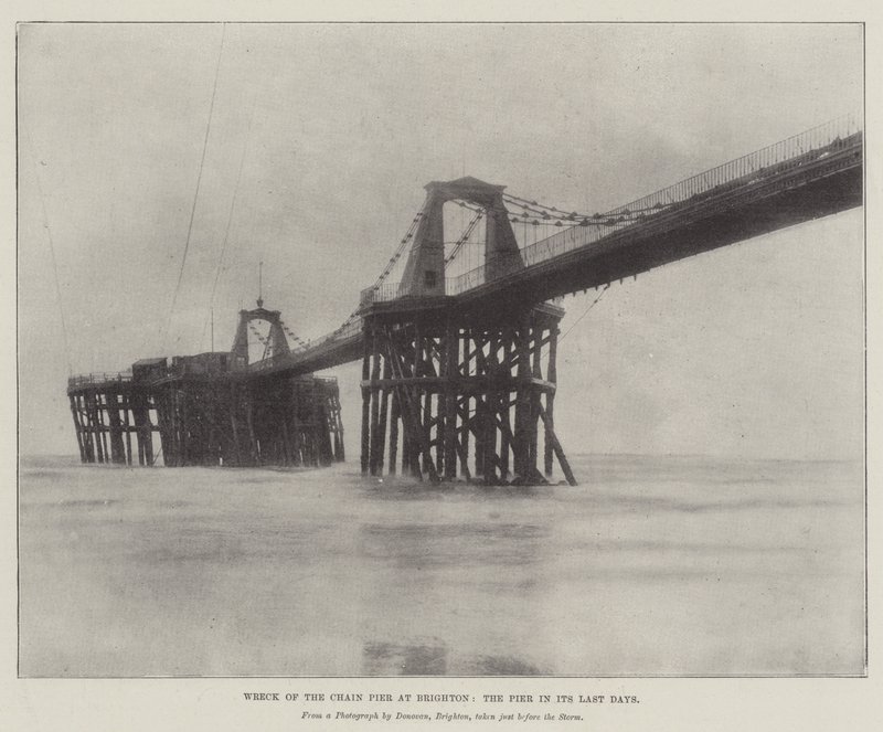 Wreck of the Chain Pier at Brighton, the Pier in its Last Days by English Photographer
