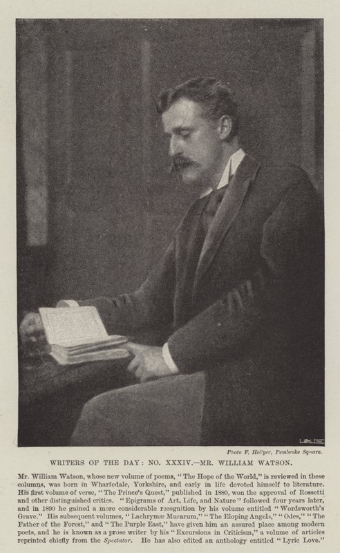 Writers of the Day, Mr William Watson by English Photographer