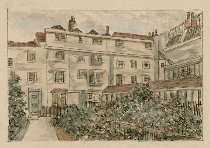 13-15 Nevills Court, Fetter Lane, Holborn, from a sketch in 1900 by English School