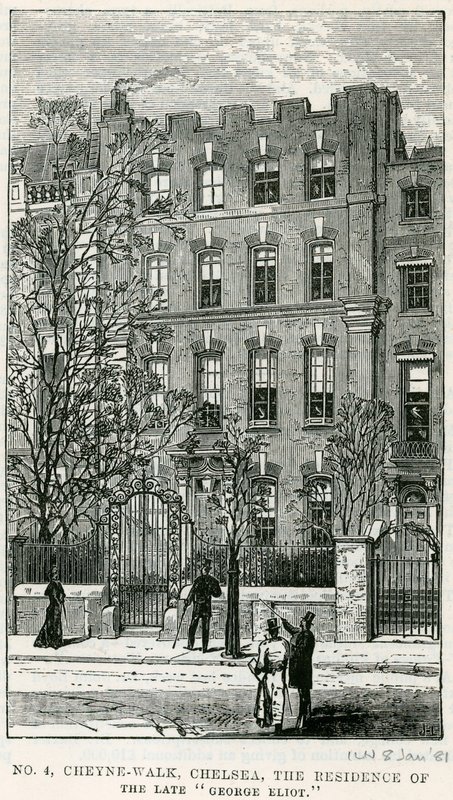 4 Cheyne Walk, Chelsea, the residence of the late George Eliot by English School