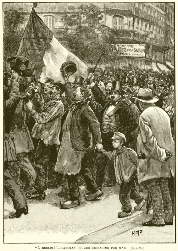 A Berlin!--Parisian Crowds declaring for War by English School