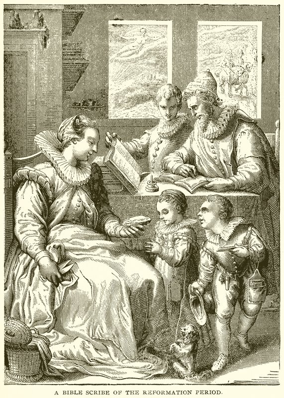 A Bible Scribe of the Reformation Period by English School