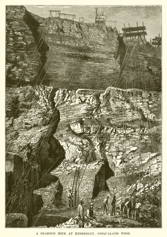 A Diamond Mine at Kimberley, Griqualand West by English School